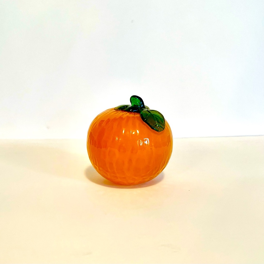 Vintage Murano Style Orange Citrus Fruit Studio Art Glass Hand Blown